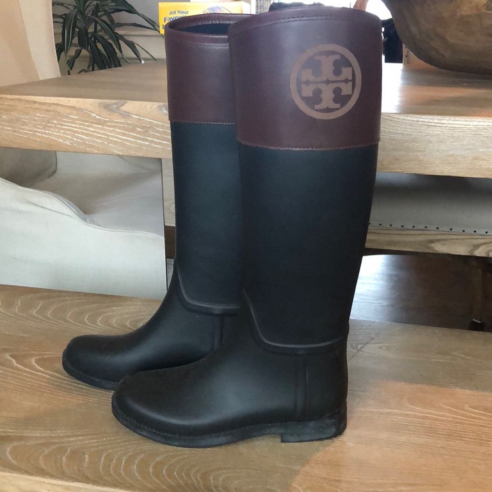 Tory Burch Black Rainboots